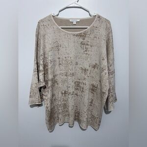 J. Jill PureJill Organic Cotton Neutral Top Size Medium